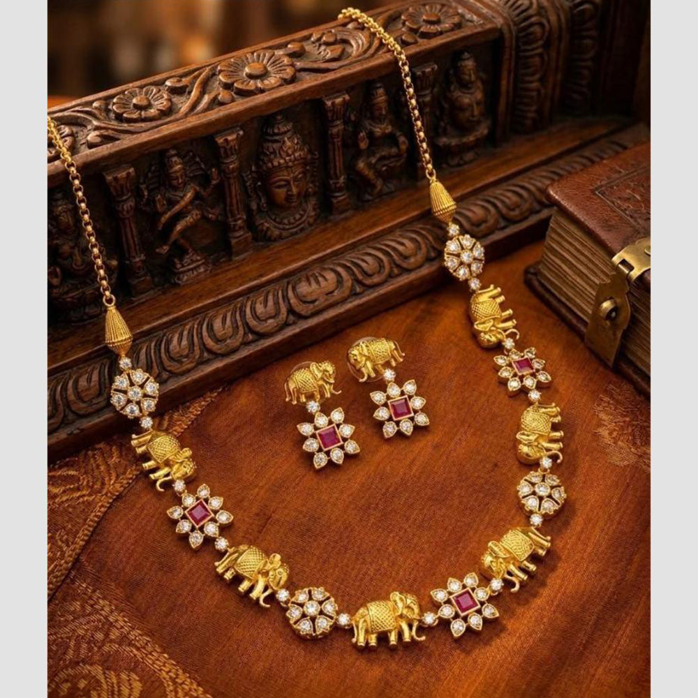 Manisha Jewellery Designer Austrian Stone Elephant Necklace Set