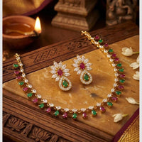Manisha Jewellery Designer Crystal Stone Necklace Set