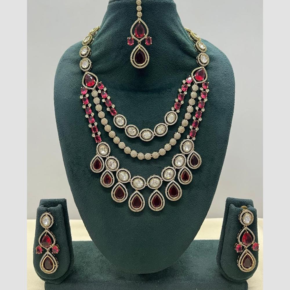 Manisha Jewellery Designer American Diamond Necklace Set for Women  
