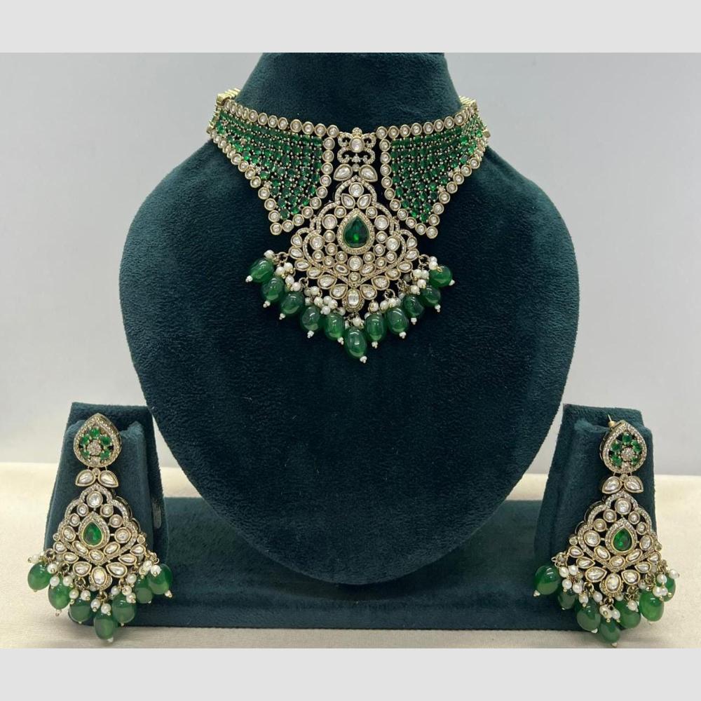 Manisha Jewellery Polki Kundan Stone And Beads Choker Necklace Set