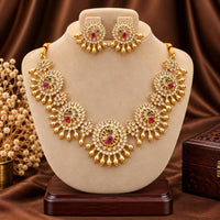 Manisha Jewellery Classic Pota Stone And Pearl Necklace Set