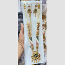 Manisha Jewellery Designer Pota Stone And Pearl Meenakari Long  Necklace Set
