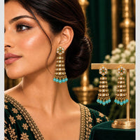 Manisha Jewellery Traditional Austrain Stone And Pearls Jhumki Earrings