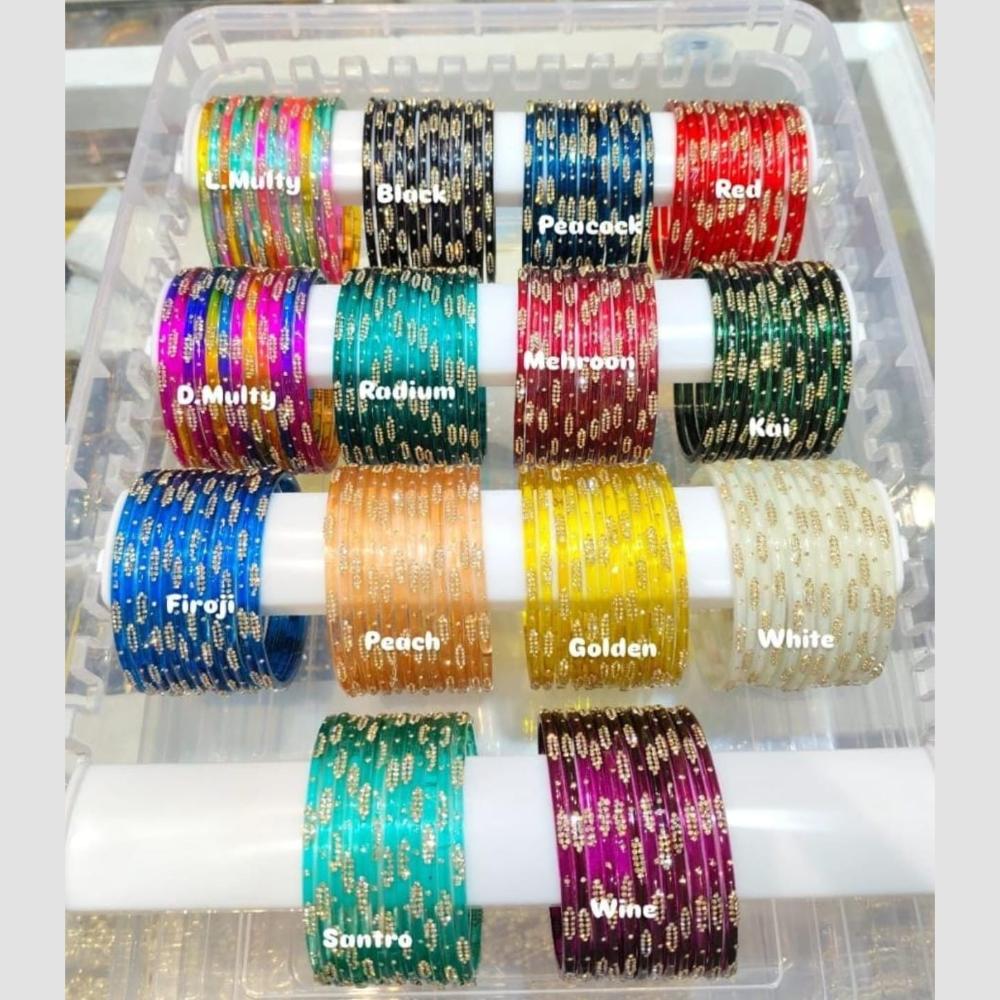 Manisha Jewellery Colourful Design Glass Bangles Set