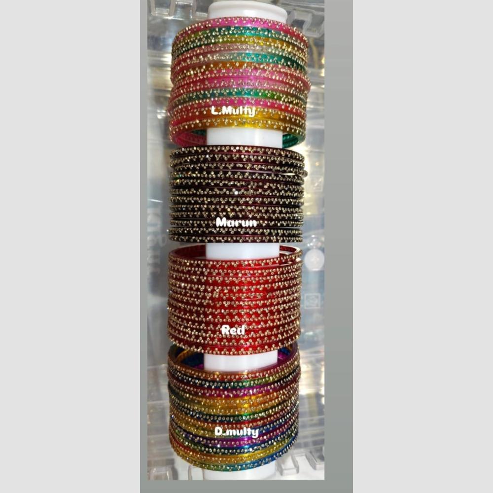Manisha Jewellery Colourful Design Glass Bangles Set