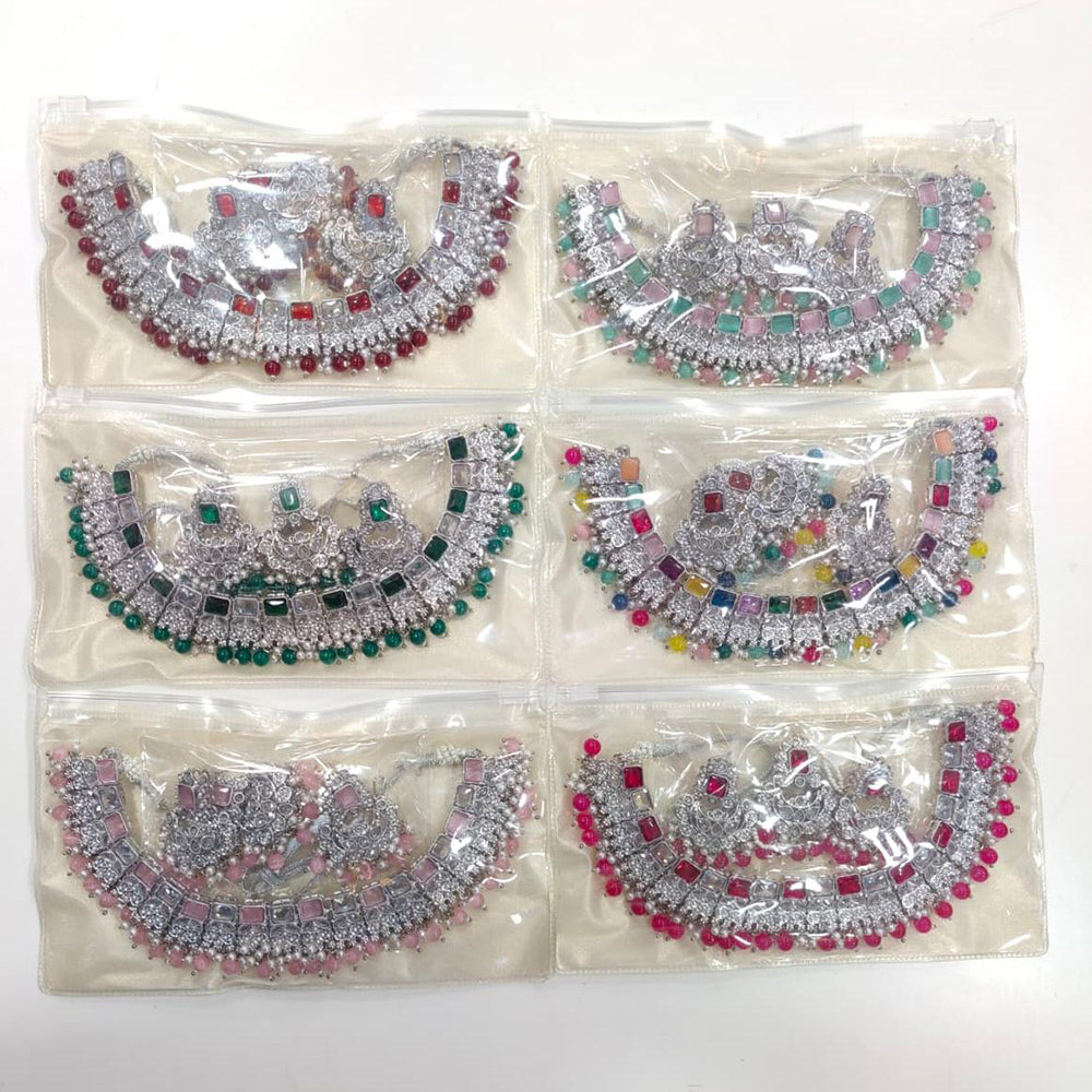 Manisha Jewellery Royal Crystal Stone And Pearl Necklace Set 