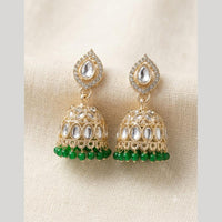 Manisha Jewellery Designer Kundan Stone And Pearl Jhumki Earrings