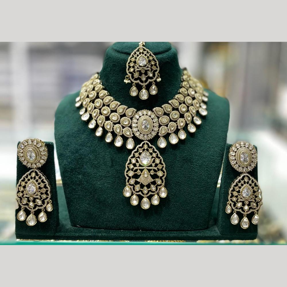 Manisha Jewellery Elegant Polki Kundan Stone Choker Necklace Set for Women