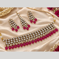 Manisha Jewellery Elegant Kundan Stone And Pearl Choker Necklace Set for Women