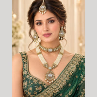 Manisha Jewellery Elegant Polki Kundan Stone Double Necklace Set for Women