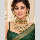 Manisha Jewellery Elegant Pota Stone And Pearl Double Necklace Set for Women