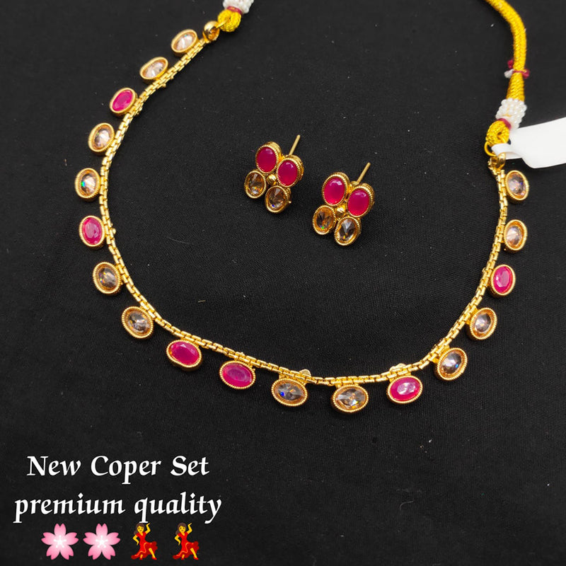Lucentarts Jewellery Copper Gold Necklace Set