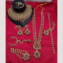 Lucentarts Jewellery Gold Plated Austrian Stone And Beads Bridal Set