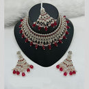 Lucentarts Jewellery Gold Plated Austrian Stone And Beads Choker Necklace Set