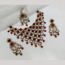 Lucentarts Jewellery Gold Plated Kundan Stone And Beads Necklace Set