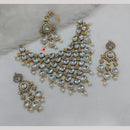 Lucentarts Jewellery Gold Plated Kundan Stone And Beads Necklace Set