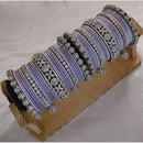 Lucentarts Jewellery Silver Plated Austrian Stone And Pearl Metal Bangles Set