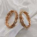 Lucentarts Jewellery Gold Plated Pota Stone And Meenakari Openable Bangles Set
