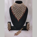 Lucentarts Jewellery Gold Plated Kundan Stone Pearls And Beads Choker Necklace Set