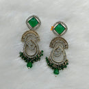 Lucentarts Jewellery Gold Plated Austrain Stone And Beads Dangler Earrings 
