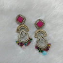 Lucentarts Jewellery Gold Plated Austrain Stone And Beads Dangler Earrings