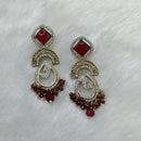 Lucentarts Jewellery Gold Plated Austrain Stone And Beads Dangler Earrings
