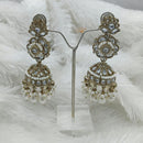 Lucentarts Jewellery Gold Plated Kundan And Pearls Jhumki Earrings 