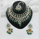 Lucentarts Jewellery Gold Plated Kundan And Beads Meenakari Choker Necklace Set 