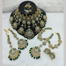 Lucentarts Jewellery Gold Plated Kundan Stone And Meenakari Semi Bridal Necklace Set