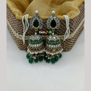 Lucentarts Jewellery Gold Plated Mirror And Pearl Jhumki Earrings