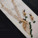 Lucentarts Jewellery Peacock Design Pearl & Beads Necklace Set