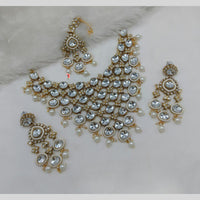 Lucentarts Jewellery Kundan And Beads Meenakari Choker Necklace Set