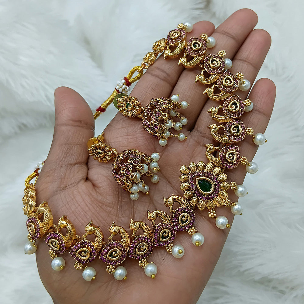 Lucentarts Jewellery Austrian Stone And Pearls Necklace Set