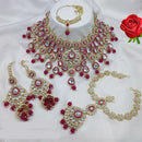 Lucentarts Jewellery Ethnic Gold Plated Kundan Stone And Meenakari Semi Bridal Necklace Set