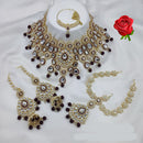 Lucentarts Jewellery Ethnic Gold Plated Kundan Stone And Meenakari Semi Bridal Necklace Set