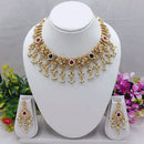 Lucentarts Jewellery  Glow In Glod Pota Stone And Pearl Necklace Set