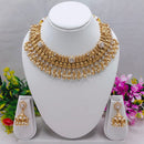 Lucentarts Jewellery Mughal Charm Kundan And Pearl Festive Bloom Neckalce Set
