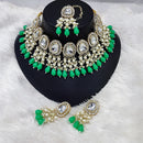 Lucentarts Jewellery Kundan Necklace with Pearl Drops and Beaded Layers