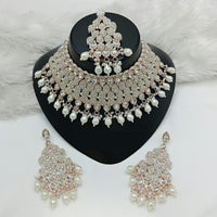 Lucentarts Jewellery Austrian Stone Beads And Pearl Choker Necklace Set