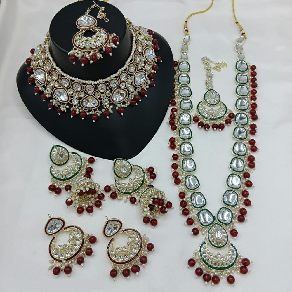 Lucentarts Jewellery Kundan And Beads Bridal Set