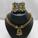 Lucentarts Jewellery Antique Finish Pota Stone Necklace Set 