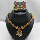 Lucentarts Jewellery Antique Finish Pota Stone Necklace Set