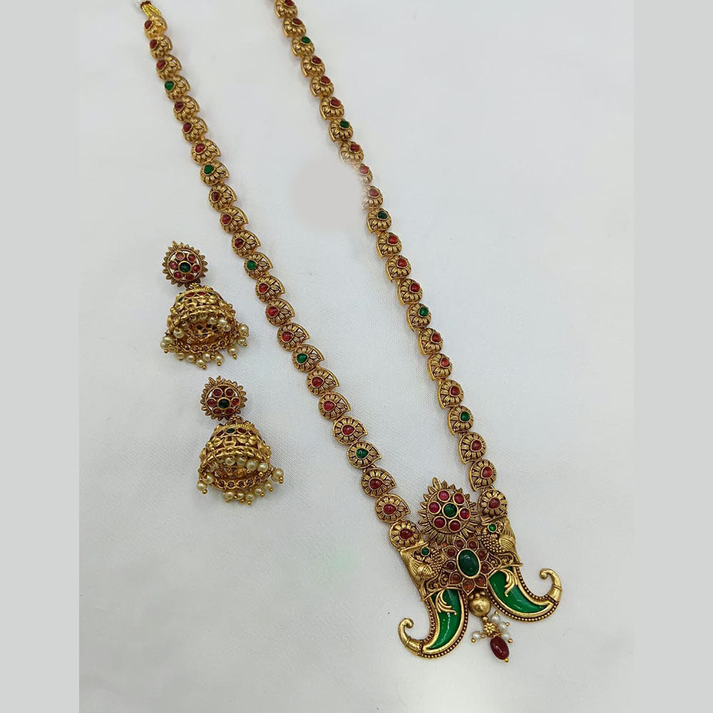 Lucentarts Jewellery Antique Finish Pota Stone Necklace Set 