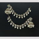 Lucentarts Jewellery Pearl Kan Chain Jhumki Earrings 