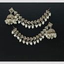 Lucentarts Jewellery Pearl Kan Chain Jhumki Earrings 
