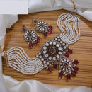 Lucentarts Jewellery Festive Pota And Austrian Beads Pearl Choker Necklace Set