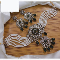 Lucentarts Jewellery Festive Pota And Austrian Beads Pearl Choker Necklace Set