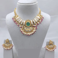 Lucentarts Jewellery Classic Pota And Meenakari Beads Pearl Necklace Set