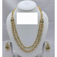 Lucentarts Jewellery Stylish Sparkling Crystal Stones Double-Layer Long Necklace Set