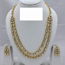 Lucentarts Jewellery Stylish Sparkling Crystal Stones Double-Layer Long Necklace Set